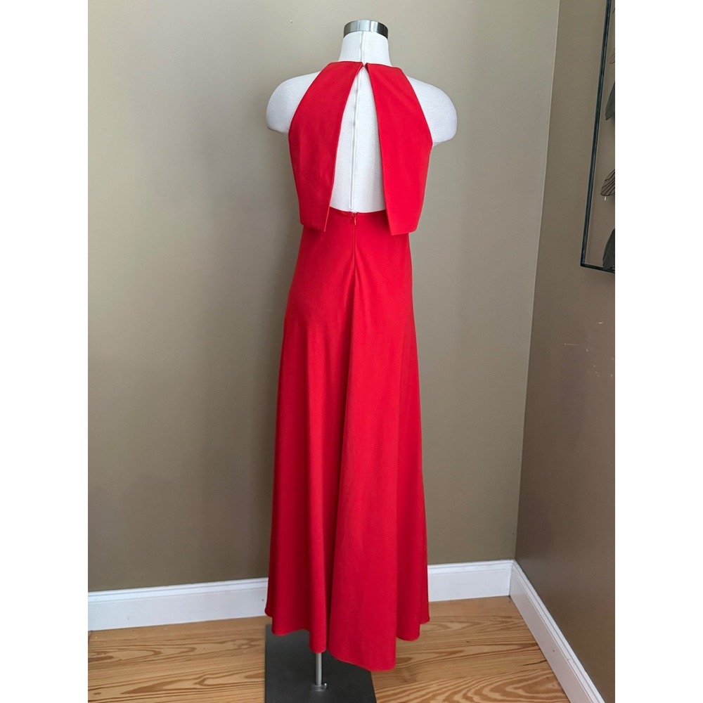Jill Jill Stuart Red Dress Popover Halter Gown 2 Minimalist Elegant Gala - Picture 7 of 11